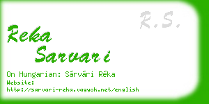 reka sarvari business card